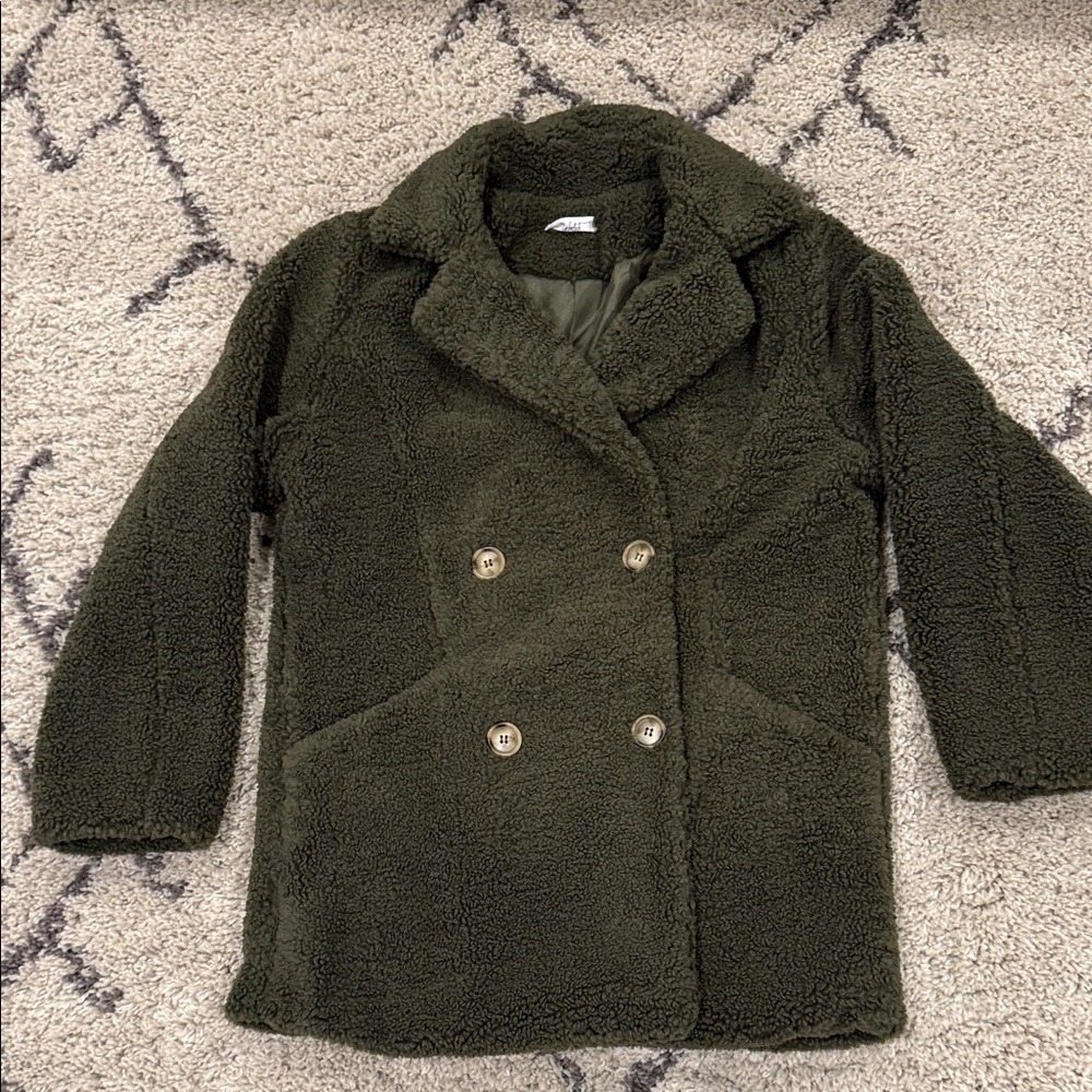 TALULAH boutique Dark Green Teddy Jacket
